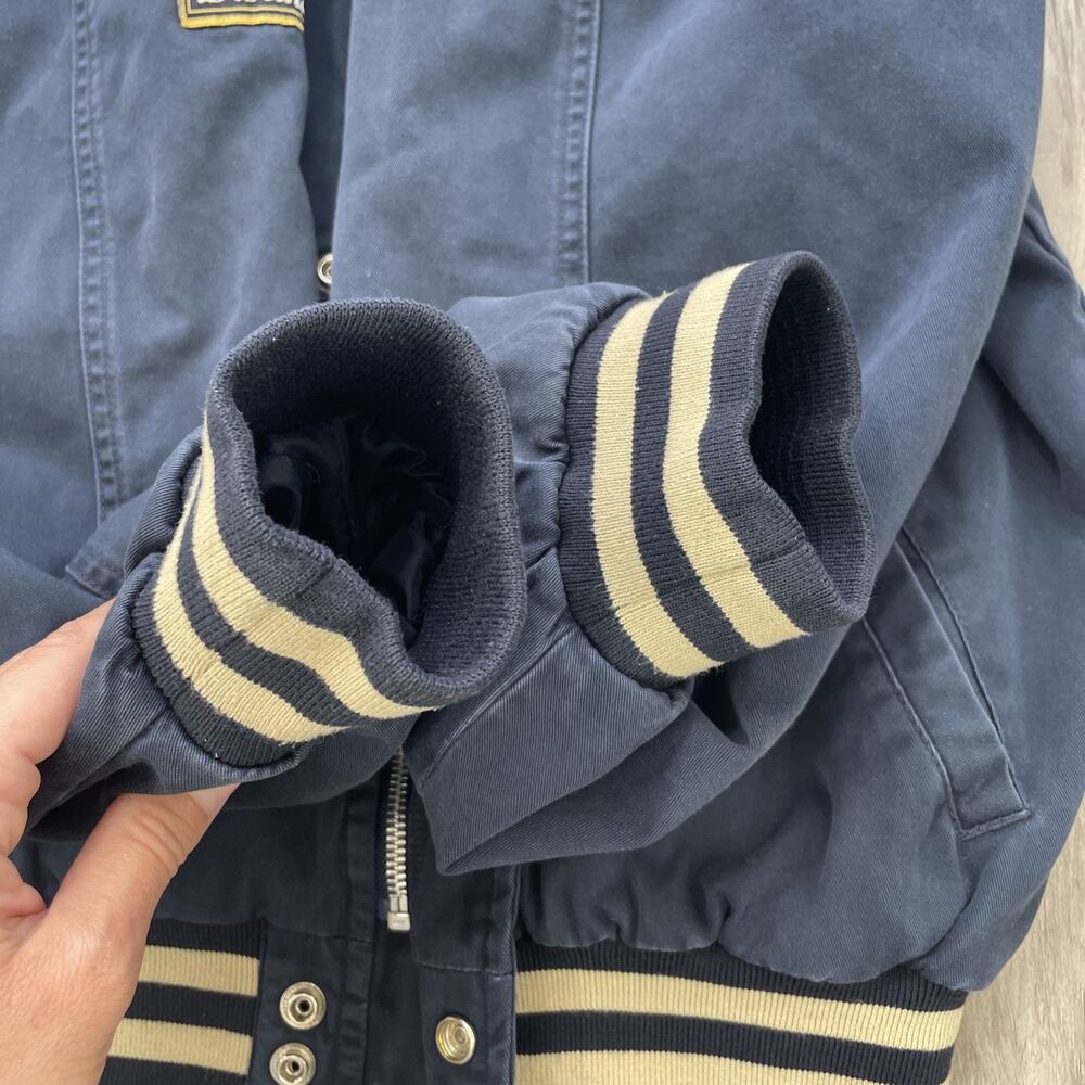 Disney Pooh Jacket Bomber Blue Snap Zip Bear Essentials Embroidered Vintage sz S - Picture 15 of 16